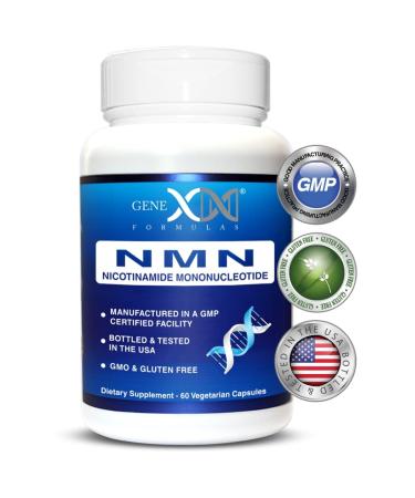 NMN Nicotinamide Mononucleotide Supplements 250mg - Stabilized Form (60 Capsules), 99% Pure NMN Supplement Capsules for Increased NAD Levels, DNA Repair, & Healthy Aging, GMP Certified, Genex Formulas 60 Count (Pack of 1)