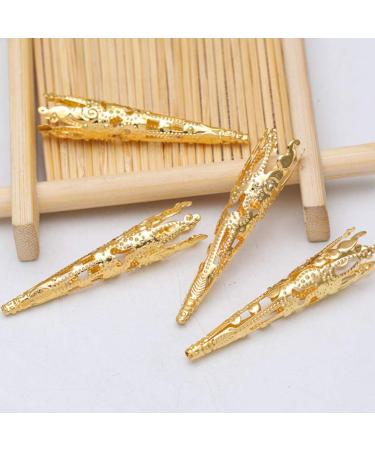 ARTIBETTER 100pcs Flower Bead Caps - Tibetan Style Metal Filigree Cones for DIY Jewelry Making (Golden) - Buy Online on GoSupps.com