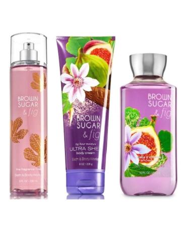 Bath & Body WorksBROWN SUGAR AND FIG Set: Shower Gel   Triple Moisture Body Cream   Fine Fragance Mist