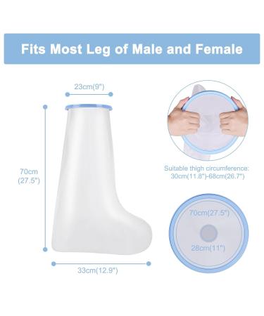 Half Leg Cast Protector - Waterproof Cover for Broken Leg, Knee, Foot, Toes - Reusable and Wide Design - Keep Cast Dry in Shower - Anti-accumulation Water Ring - Adult Size - Buy Online on GoSupps.com