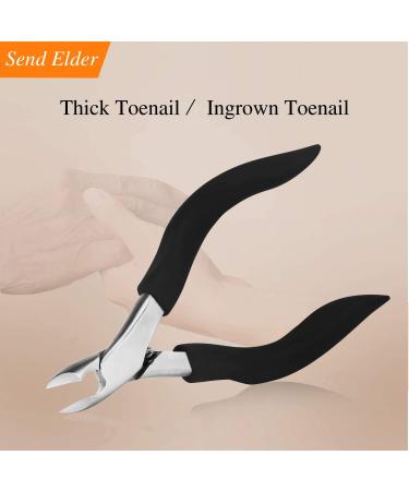 Professional Thick Toenail Clippers for Seniors - Easy Grip Large Handle, Sharp Stainless Steel - Best Nail Clipper for Men with Thick Nails - Black - Buy Online on GoSupps.com