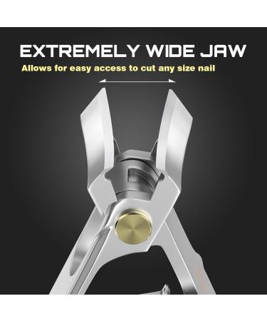 Precision Nail Clippers Set - Ergonomic Toenail & Nail Clippers for Men Women Elderly | Anti-Splashing Ideal for Thick Nails | Perfectly Groomed Silver Nail Cutter - Buy Online on GoSupps.com