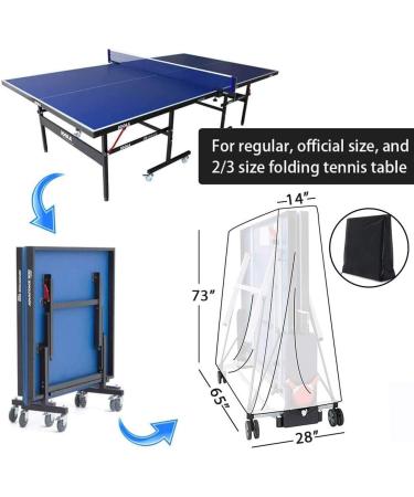 BEILLER Table Tennis Cover - Heavy Duty Waterproof Ping Pong Table Dust Cover - 65'' x 28'' x 73'' - Premium 420D Oxford Fabric - All Weather Protection - Black - Buy Online on GoSupps.com