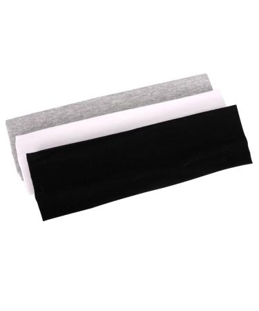 MapofBeauty 3 Pack Yoga Headbands Stretchy Cotton Head Band Hairwarp Sports Running Exercise Gym (Solid Color) - Buy Online on GoSupps.com