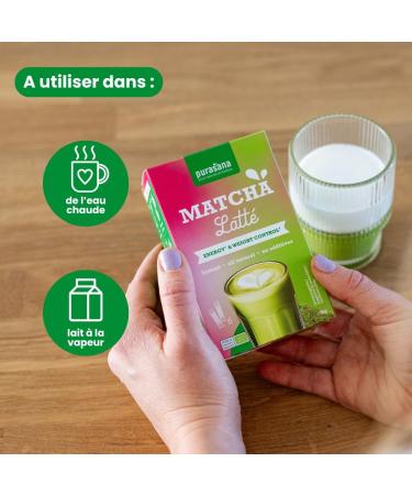Purasana Instant Matcha Latte 6 sticks Th matcha & moringa bio latte cr meux faible en sucre sans gluten - Buy Online on GoSupps.com