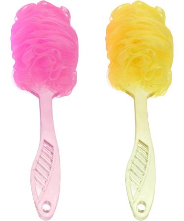 Minkissy 6 Pcs Long Handle Bath Brush & Loofah Set - Perfect for Shower Body Scrubbing & Bathing | 43x12cm | Durable Sponges for All Skin Types - Buy Online on GoSupps.com