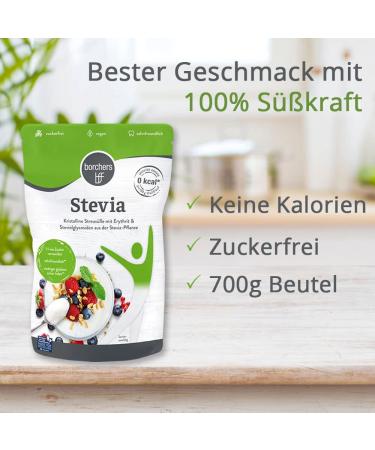 Buy 5x Borchers Stevia Crystalline Sweetener | 700g Value Pack | Low-Calorie Sugar Substitute - Buy Online on GoSupps.com