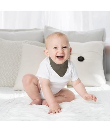 Lakigoes 7-Piece Baby Bib Set | Soft Musselin Triangle Drool Bibs & Adjustable Neckerchief - Gray - Buy Online on GoSupps.com