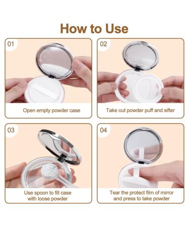 4-Piece Refillable Powder Container Set with 8 Tassels & Mirror | Haotian-X 20g/5G Portable Makeup Case | Perfect for Loose Powder & DIY Beauty - Buy Online on GoSupps.com