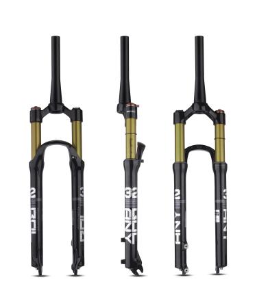 BOLANY 26/27.5/29 inch MTB Bicycle Magnesium Alloy Suspension Fork, Tapered Steerer and Straight Steerer Front Fork (Manual Lockout - Remote Lockout) 27.5 Tapered-manual