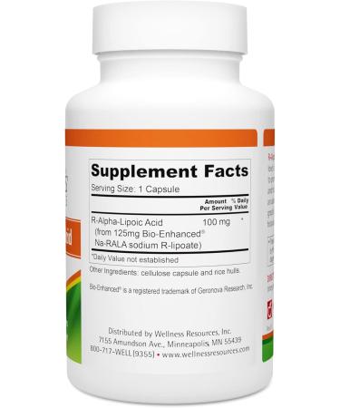 R-Alpha Lipoic Acid 100mg - Bio-Enhanced Na-RALA for Nerve Health | 90 Capsules | International Shipping Available - Buy Online on GoSupps.com