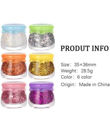 Knadgbft Eye Glitter Eyeshadow Hair Glitter Gel Long Lasting Sparkling Sequins Festival Shinny Decoration Party - Buy Online on GoSupps.com