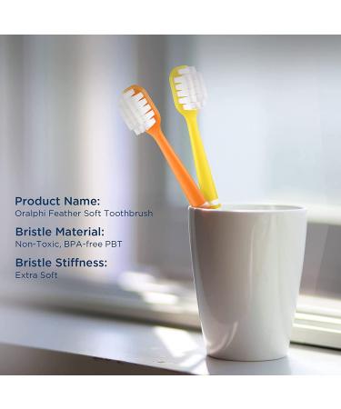 Oralphi Feather Soft Toothbrush - 10000 Extra Soft Micro Nano Bristles, Wide Head (6 Count) - Ideal for Sensitive Teeth and Gum Recession - Buy Online on GoSupps.com