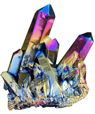 Natural Quartz Crystal Rainbow Titanium Cluster Rare Craft Stone Healing Reiki Mineral Specimen Decoration - Buy Online on GoSupps.com
