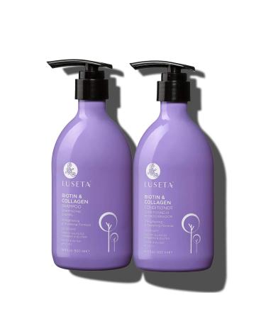 Luseta Biotin & Collagen Shampoo & Conditioner Set 2 x 16.9oz - Thickening for Hair Loss & Fast Hair Growth - Infused with Argan Oil to Repair Damaged Dry Hair - Sulfate Free Paraben Free Biotin & Collagen 16.9 Fl Oz (Pack