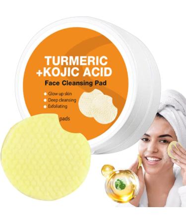 30 Turmeric Kojic-Acid Pads - Turmeric Cleansing Pads for Women | Turmeric Kojic-Acid Exfo-liating Cleansing Pads | Turmeric Face Exfoliator Pads for Face and Body - Buy Online on GoSupps.com