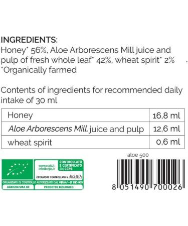 Vonderweid Father Zago Aloe Arborescens Whole Leaf Juice 500 ML - Immunostimulant Nutritional Supplement - Buy Online on GoSupps.com