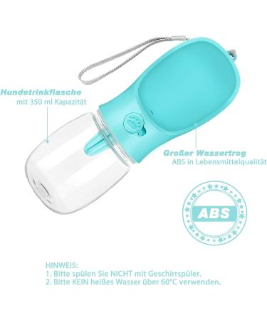 Nepfaivy Portable Dog Water Bottle: 350ml Travel Bottle with 150ml Food Container - Ideal for Small Dogs on-the-Go Hiking & Traveling - Blue - Buy Online on GoSupps.com