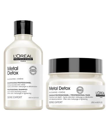 L Oreal Professionnel Metal Detox Shampoo & Hair Mask Set | Prevents Damage & Prolongs Hair Color | Anti-Breakage Shampoo For Damaged or Color-Treated Hair | For All Hair Types | Sulfate-Free - Buy Online on GoSupps.com