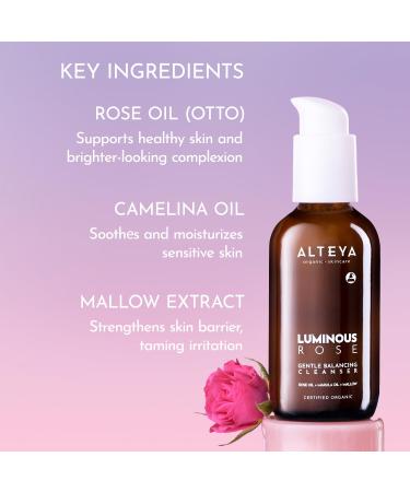 Alteya Organics Luminous Rose Cleanser 120ml | NaTrue Certified Organic | 100% Natural Facial Wash for All Skin Types - Buy Online on GoSupps.com