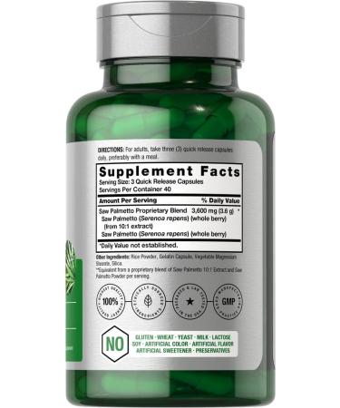 Saw Palmetto Extract Capsules | 120 Count | Gluten Free | Made from Berries | Horbaach - Buy Online on GoSupps.com