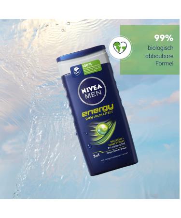 Nivea Men Energy Shower Gel 250ml - Biodegradable Formula - Buy Online on GoSupps.com