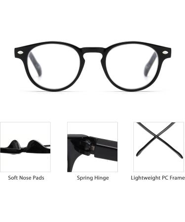 JM 4 Pack Vintage Round Spring Hinge Reading Glasses for Men & Women +1.0 Mixed Color Set - Buy Online on GoSupps.com