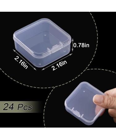 JANYUN 24pcs Transparent Plastic Storage with Lids Small Plastic Containers Plastic Rectangle Containers Box for Storage Beads Crafts Stamps Clay Jewelry Sewing Pins 2.16 2.16 0.78 Inches - Buy Online on GoSupps.com