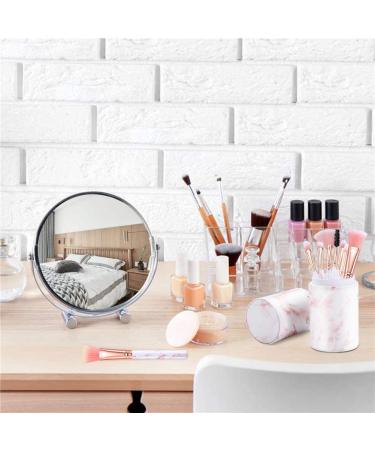 16-Piece Pink Marble Make-Up Brush Set with Holder | Foundation Eyeshadow & Eyebrow Brushes Perfect for Professionals & Beginners - Buy Online on GoSupps.com