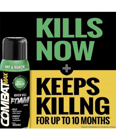 Combat Max Ant and Roach Killer Quick Kill Foam Spray 17.5oz - Fast Acting Insect Killer - Buy Online on GoSupps.com