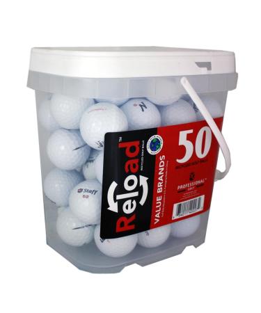 Reload Recycled Golf Balls 50 Ball Bucket, White, One Size