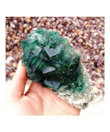 Natural Crystal Rough Decorative Crystal Natural Green Fluorite Specimen Cluster Crystal specimens Stones and Crystals Crystal Crystal (Size : 450-550g)