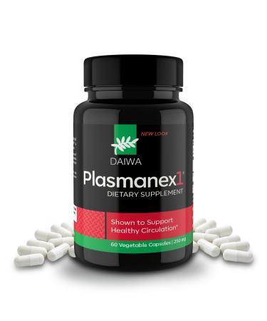 Daiwa Plasmanex 1 - Blood and Vein Circulation Supplements Balance Circulation Encourage Healthy Legs and Veins - 60 Vegan Capsules Plasmanex1 60 Count (Pack of 1)