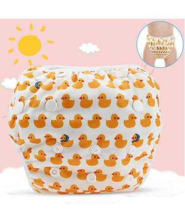 Garosa Snap Adjustable Swim Diaper - Reusable Waterproof Nappy for Boys Girls | Free Size (Duck) - Perfect for Swimming Lessons - Buy Online on GoSupps.com