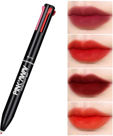 Jimtuze 4in1 Lip Liner Lip Liner Pressed 4 Colors in 1 Lip Contour Pen Waterproof Lip Liner Pen for Daily Makeup Gift for Women Red bean paste + tomato + aunt + fire orange - Buy Online on GoSupps.com