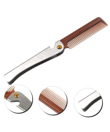 Beaupretty Foldable Face Hair Brush & Bottle Opener - Portable Stainless Steel Travel Comb for Men's Beard Care & Hair Cutting - Buy Online on GoSupps.com