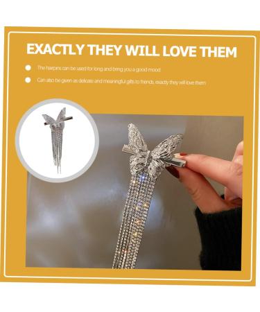 MAGICLULU Butterfly Tassel Hair Clip Rhinestone Tassel Headdress Butterflies Tassel Hair Clip Rhinestone Hair Decorations Rhinestone Butterflies Hairpins Women Rhinestone Headdress - Buy Online on GoSupps.com