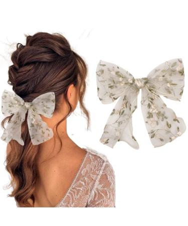 Lace Hair Bows French Barrette Hair Clip Hair Scrunchie Cute Gifts for Women Girls Party Decorations (A-1Pcs)
