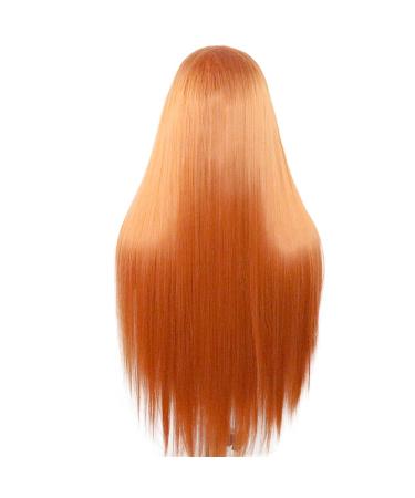 Rainbow Snow Ginger Orange Lace Front Wig for Women - 33 Heat Resistant Long Straight Synthetic Hair - Buy Online on GoSupps.com