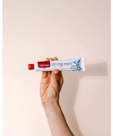 Red Seal Strong Mint Toothpaste - Extra Strong Mint Flavor with Dolomite Powder for Fresh Breath and Stain Removal - No Fluoride, Preservatives, Artificial Flavors or Colors - Single Pack - Buy Online on GoSupps.com