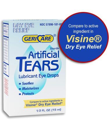 GeriCare Artificial Lubricating Tears Soothing Eye Hydration Drops Long Lasting Lubricant Formula for Dry Eyes 0.5 fl oz Bottle (15ml) (1 Pack) - Buy Online on GoSupps.com
