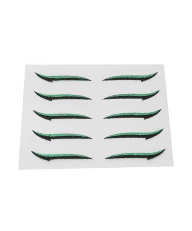 Verdant Touch Reusable Colorful Eyeliner Stickers Eye Makeup Tool for Weddings Dance Parties Waterproof Green