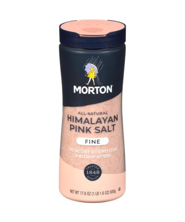 Morton Salt All-Natural Himalayan Pink Salt, Fine, 17.6 Ounce Fine 1.1 Pound (Pack of 1)