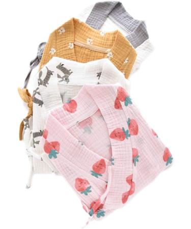 PAUBOLI Baby Kimono Robe | Newborn Cotton Yarn Bodysuit Romper | Japanese Pajamas 0-24 Months | 3-6 Months Strawberry - Buy Online on GoSupps.com