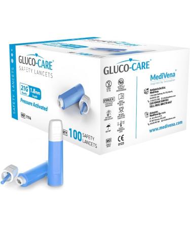 Buy Sterile Safety Lancets 21G x 1.8mm - Pre-loaded Contact-Activated Box of 100 for Safe Blood Sampling - International Shipping Available - Buy Online on GoSupps.com