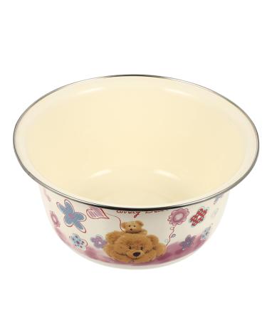 Alipis 1 PC Tableware Enamel Soup Home Vintage Lard Noodle Kitchen Oil Salad Basin Lid Insulated Style 24X24X11CM Assorted Color 2