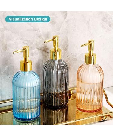 Versatile Glass Soap Dispenser Bottle with Pump 14 Oz Dripless Pump Bottle Refillable Liquid Hand Jar Dispenser for Bathroom Countertop Kitchen Laundry Room(Grey 2 Pack) - Buy Online on GoSupps.com