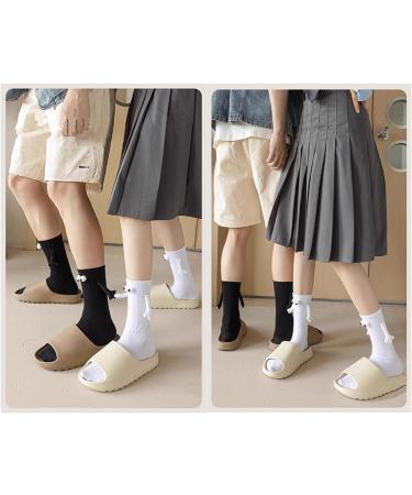 Puenbko Couple Holding Hands Socks - Unisex Funny Mid-tube Socks (White 2 pairs) - Buy Online on GoSupps.com