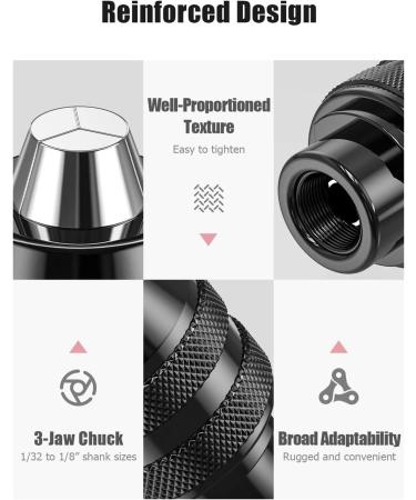 LUOFENG Copper clamp Durable Drill Chuck Collet Set (1/32"-1/8") 4486Drill Keyless Bit Chuck for Reliable Grip and Easy Installation - Buy Online on GoSupps.com