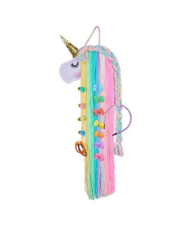 Unicorn Hair Clip Organizer for Girls Unicorn Castle Wall Hanging Decor Baby Hair Bow Holder